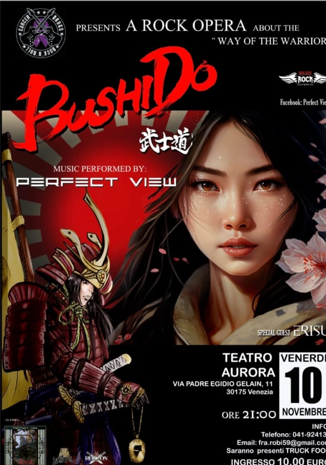 Al momento stai visualizzando Perfect View al Teatro Aurora di Marghera con la rock opera teatrale “Bushido”