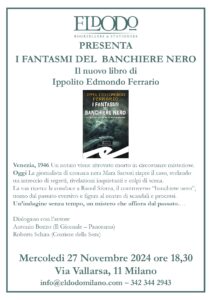 Scopri di più sull'articolo PRESENTAZIONE DEL ROMANZO “I fantasmi del banchiere nero”