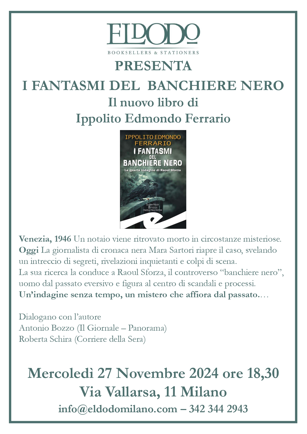 Scopri di più sull'articolo PRESENTAZIONE DEL ROMANZO “I fantasmi del banchiere nero”